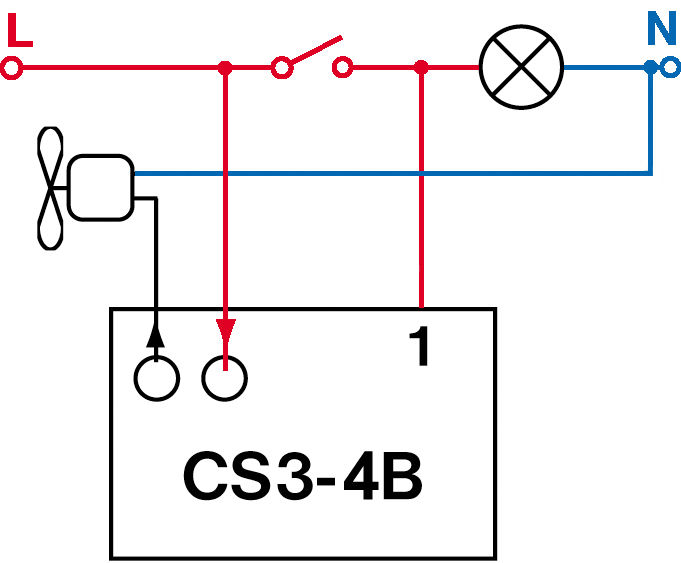 Elektrobock CS3-4B Nachlaufrelais Unterputz